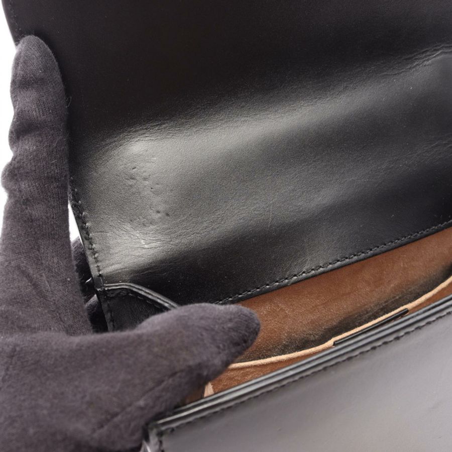 GUCCI Sylvie Webline 鏈條斜背包 431666 皮革 黑色 紅色 二手-4