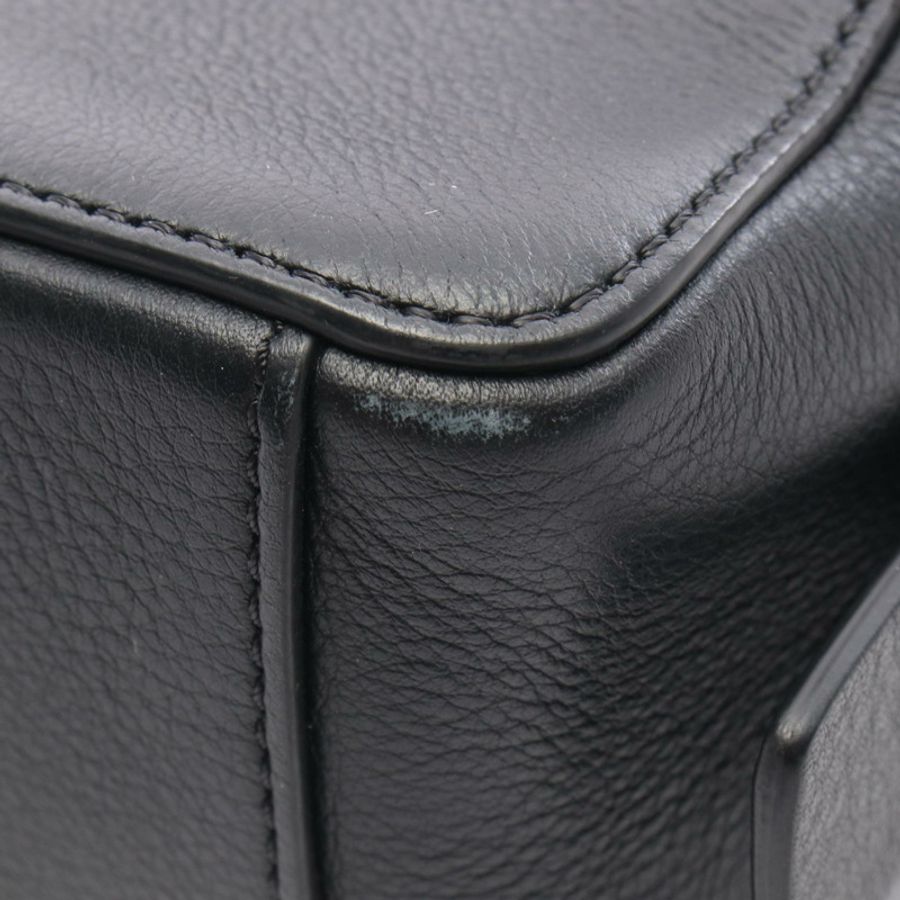 Valentino Garavani V Logo Messenger 斜背包，黑色皮革，二手-5