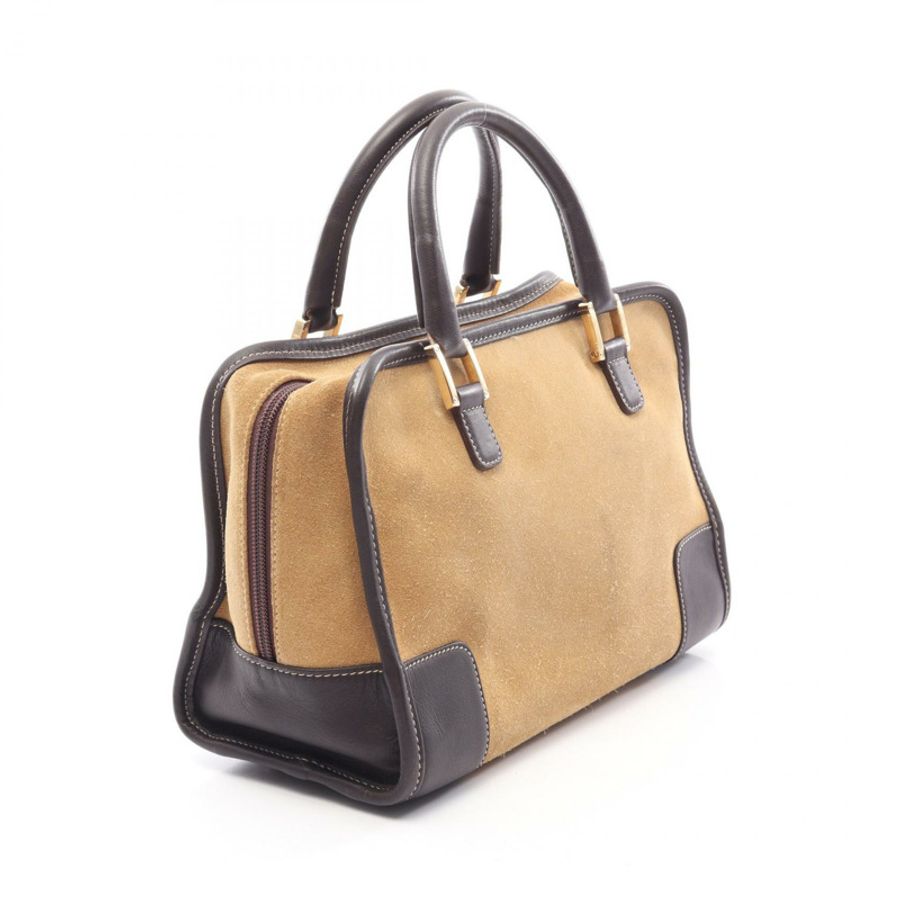 LOEWE Amazona 28 手提包 棕色絨面革 二手 女士-1