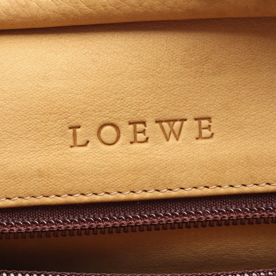LOEWE Amazona 28 手提包 棕色絨面革 二手 女士-3