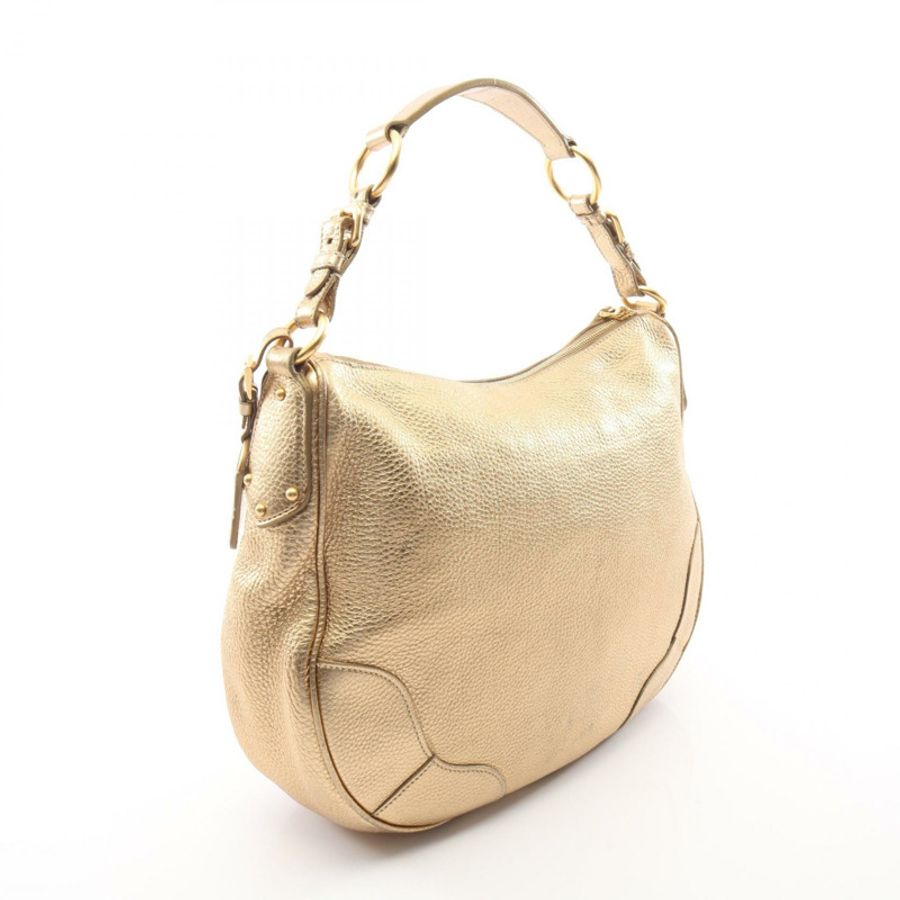 PRADA VIT.DAINO 單肩包 BR3871 皮革 金色 二手 女士-1