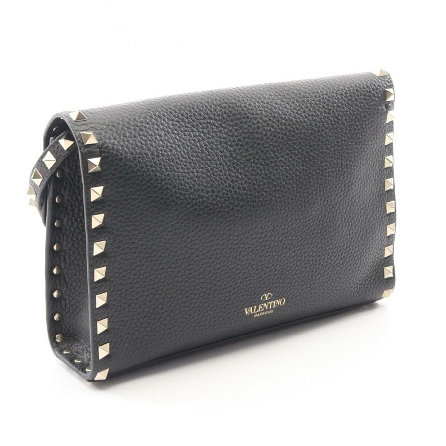 Valentino Garavani Rockstud 小號肩背包 7W2B0181VSF_0NO 黑色皮革二手女款-1