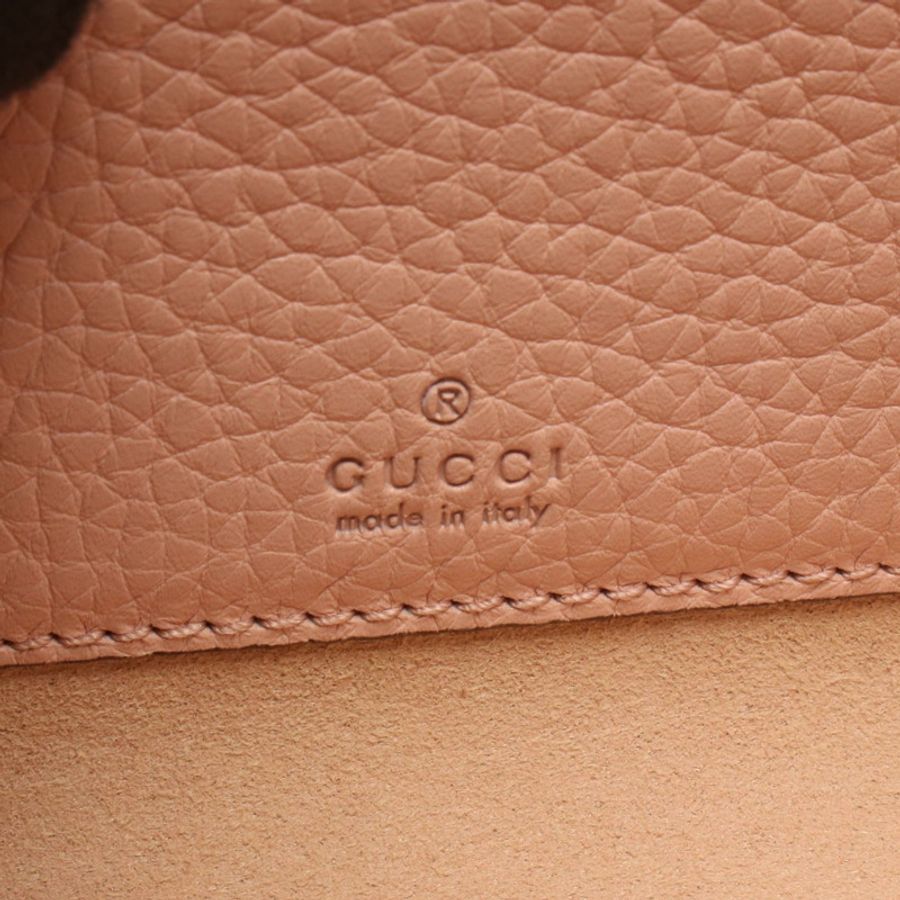 GUCCI Animalier蜜蜂單肩斜背包 498097 皮革 粉紅色 二手 女士-3