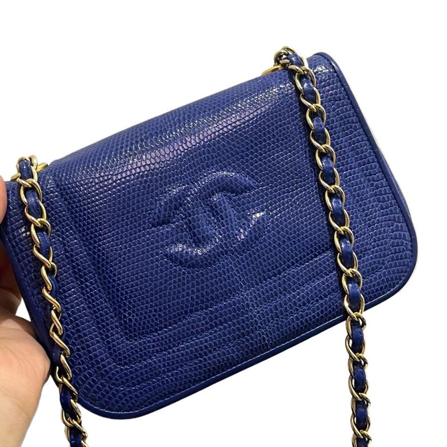 Chanel香奈兒特殊皮雙C壓紋鏈條包-9
