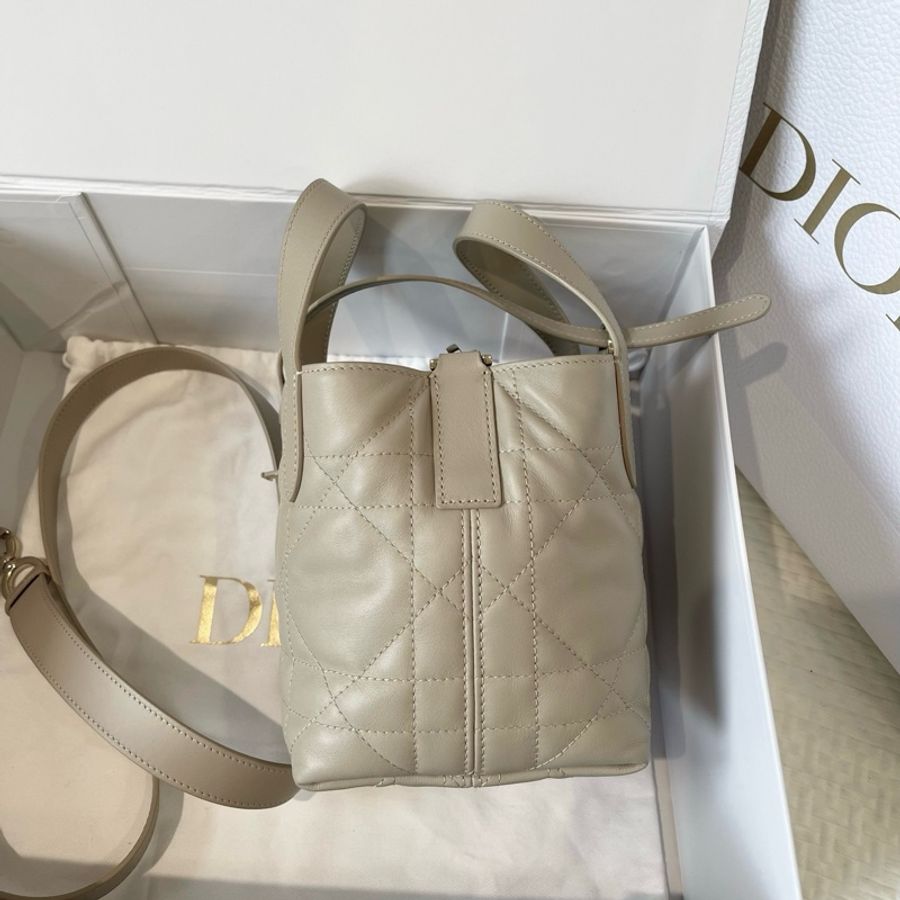 迪奧/Dior Toujours 土著mini竪版手袋手提包斜挎包 胭脂米色 底長13cm-2