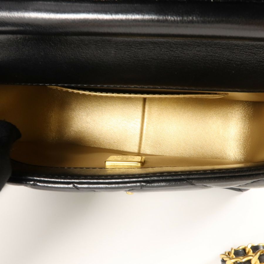 CHANEL 羊皮皮革Pearl Chain Mini Flap Bag鏈帶肩背袋-4
