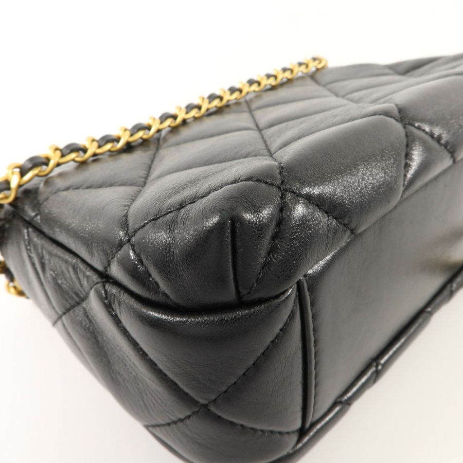 CHANEL 羊皮皮革Pearl Chain Mini Flap Bag鏈帶肩背袋-15