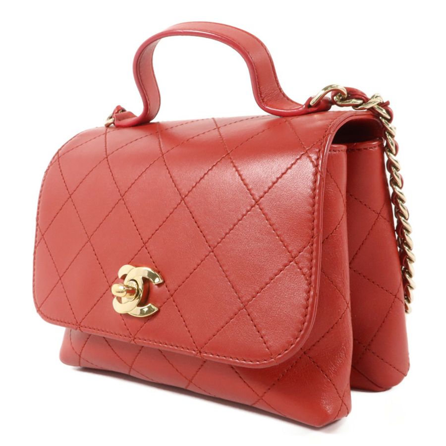 CHANEL 牛皮皮革Double Pocket Top Handle手挽肩背兩用袋-2