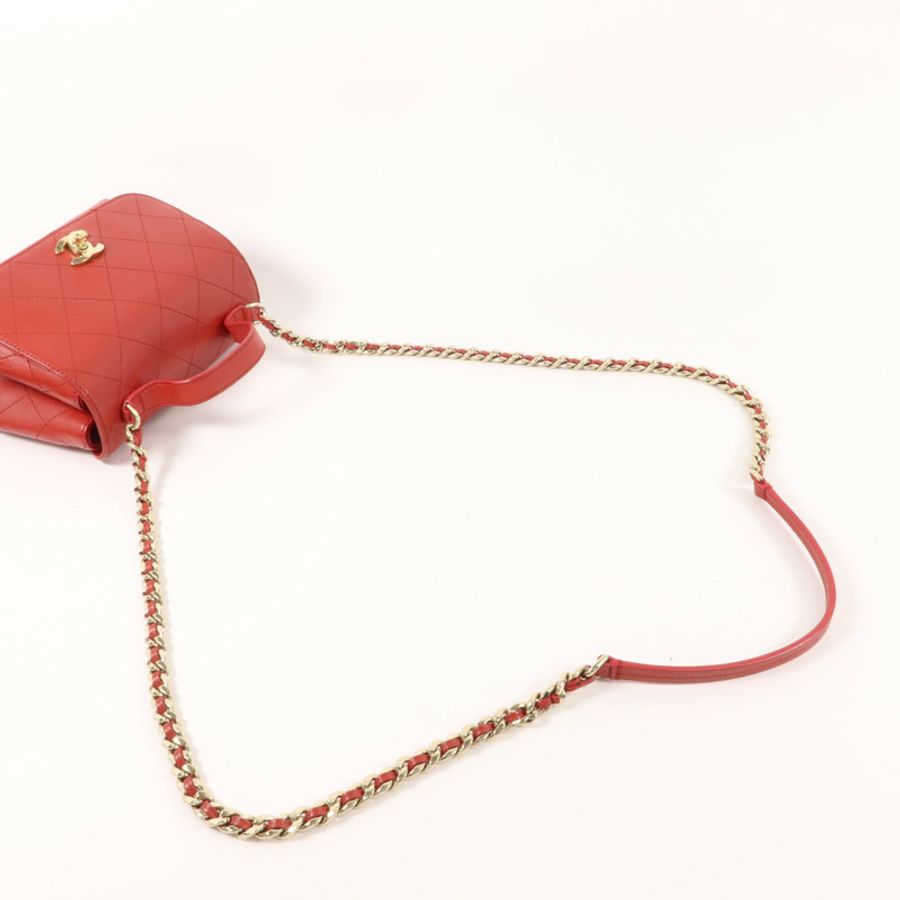 CHANEL 牛皮皮革Double Pocket Top Handle手挽肩背兩用袋-7