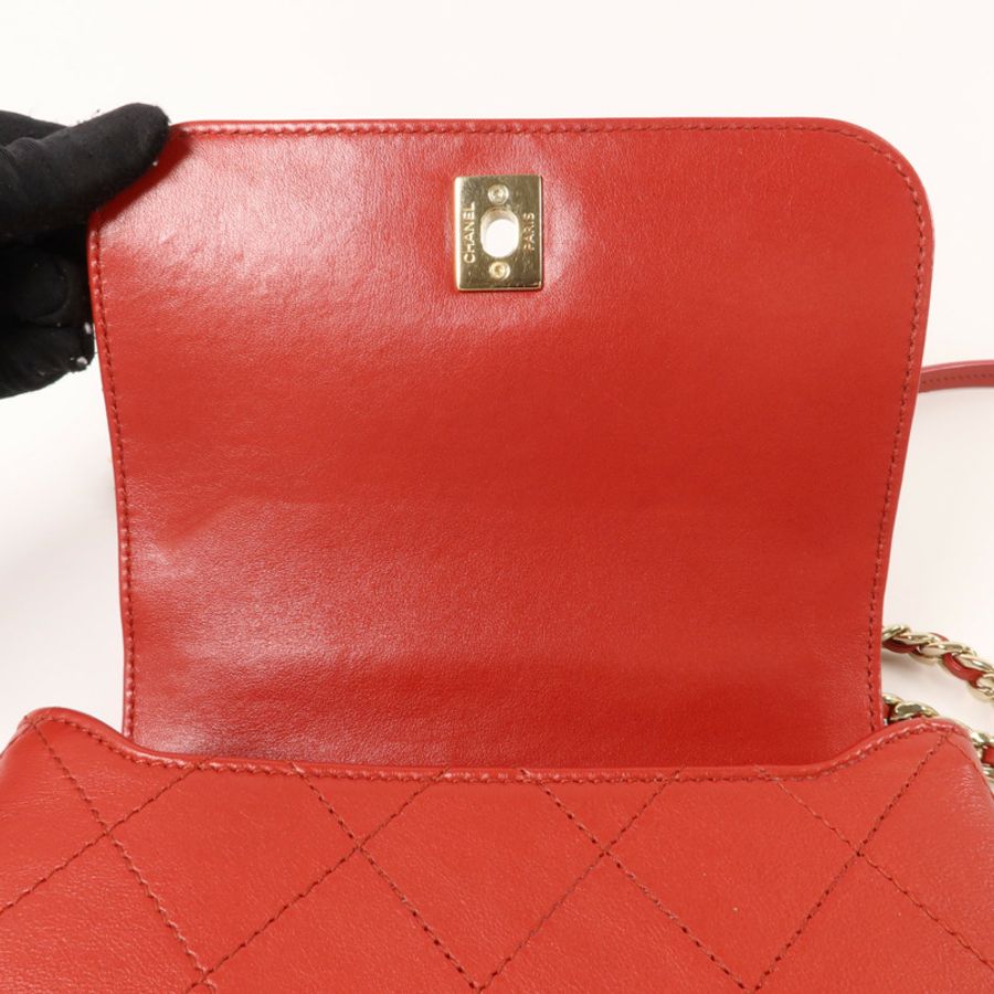 CHANEL 牛皮皮革Double Pocket Top Handle手挽肩背兩用袋-11