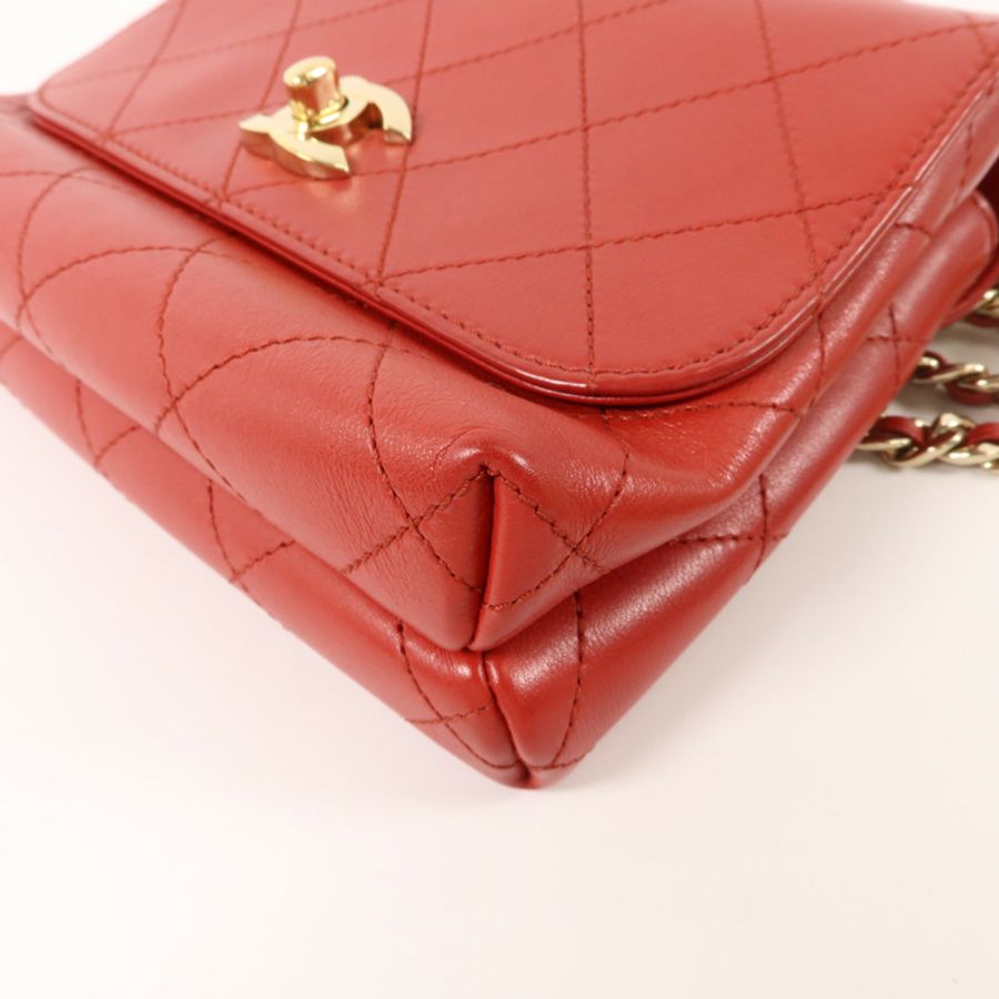 CHANEL 牛皮皮革Double Pocket Top Handle手挽肩背兩用袋-12
