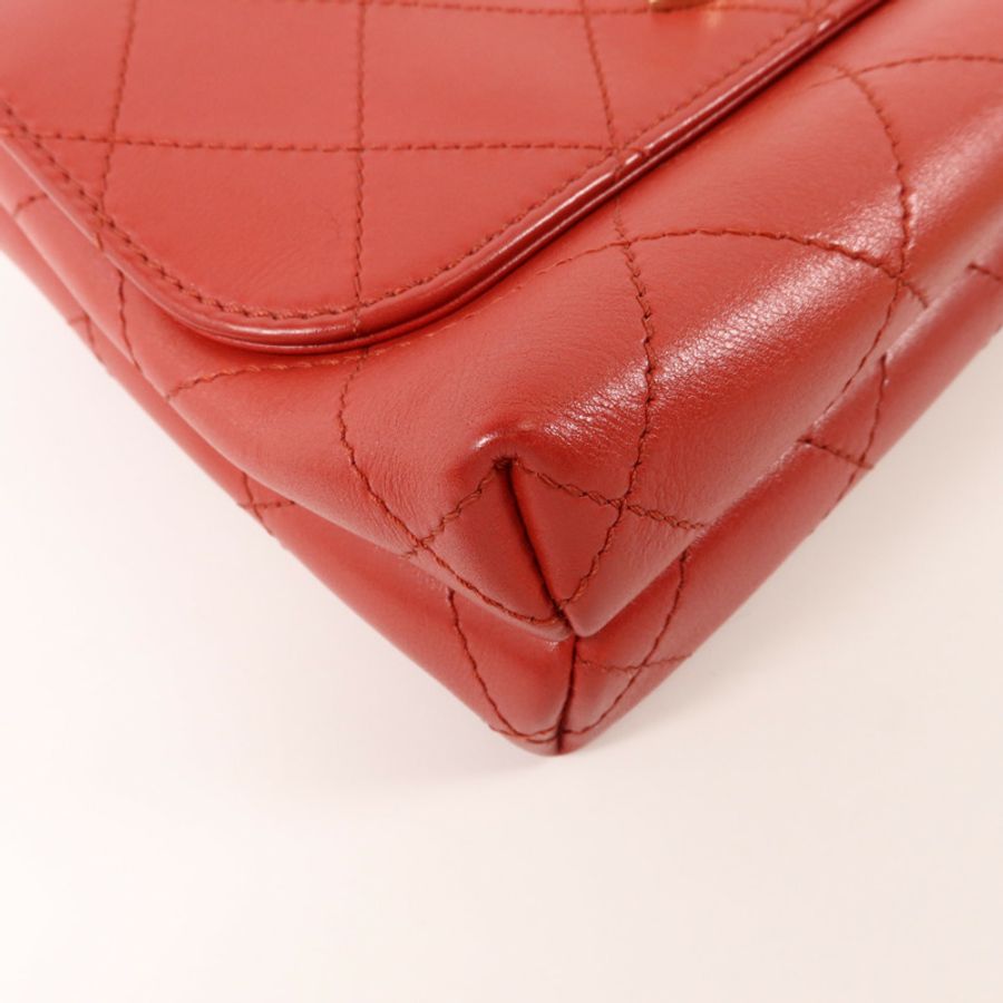 CHANEL 牛皮皮革Double Pocket Top Handle手挽肩背兩用袋-13