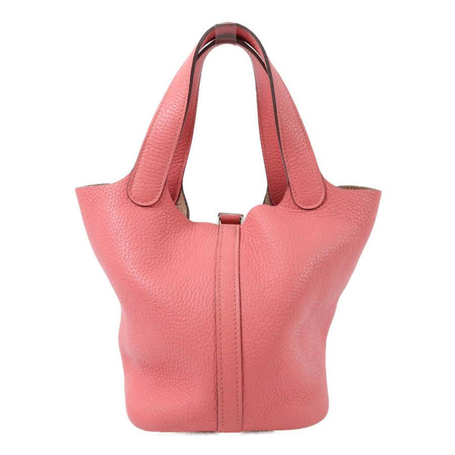 HERMES Clemence皮革Picotin PM手挽袋Rose Azalee-1