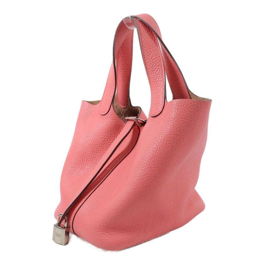 HERMES Clemence皮革Picotin PM手挽袋Rose Azalee-2