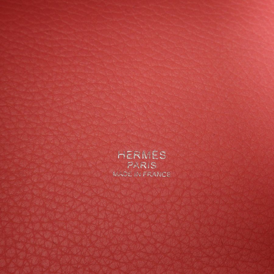HERMES Clemence皮革Picotin PM手挽袋Rose Azalee-5
