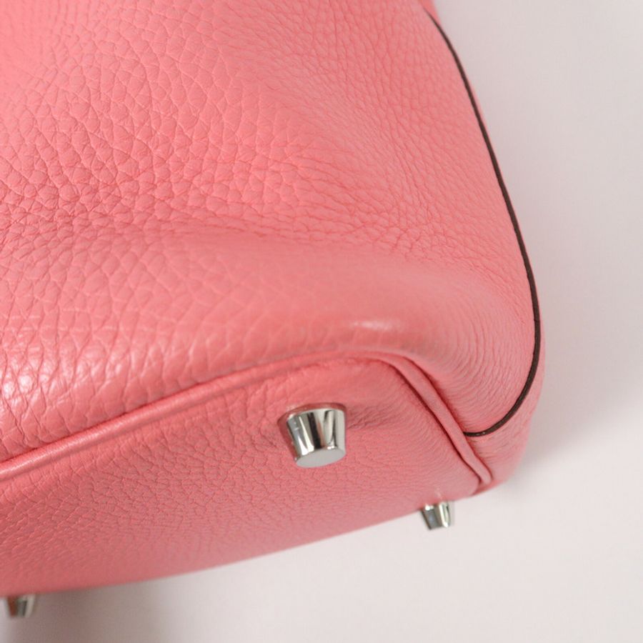 HERMES Clemence皮革Picotin PM手挽袋Rose Azalee-12