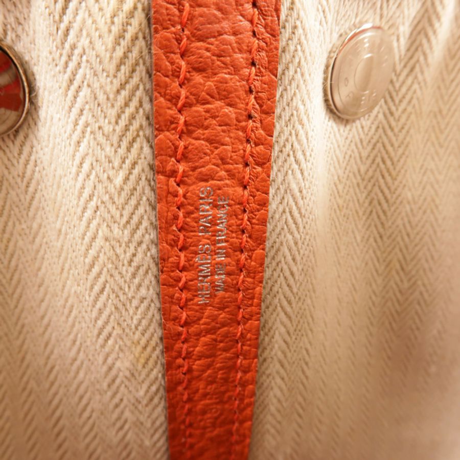 HERMES Clemence皮革Garden Party TPM手挽袋Capucine-7