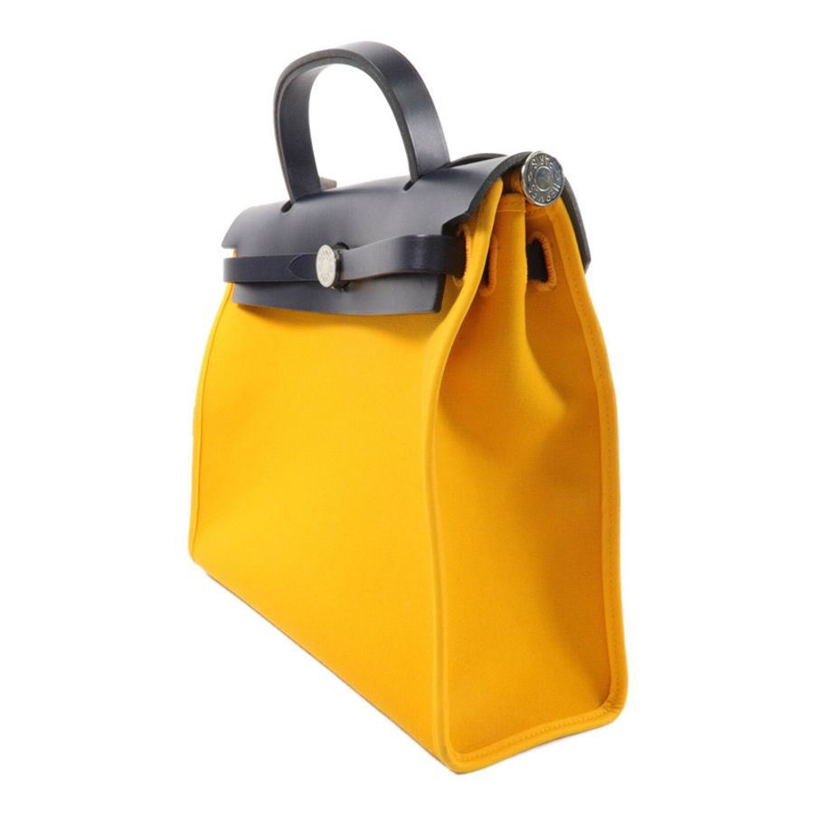 HERMES 帆布Herbag PM手挽肩背兩用袋Jaune D'Or-2
