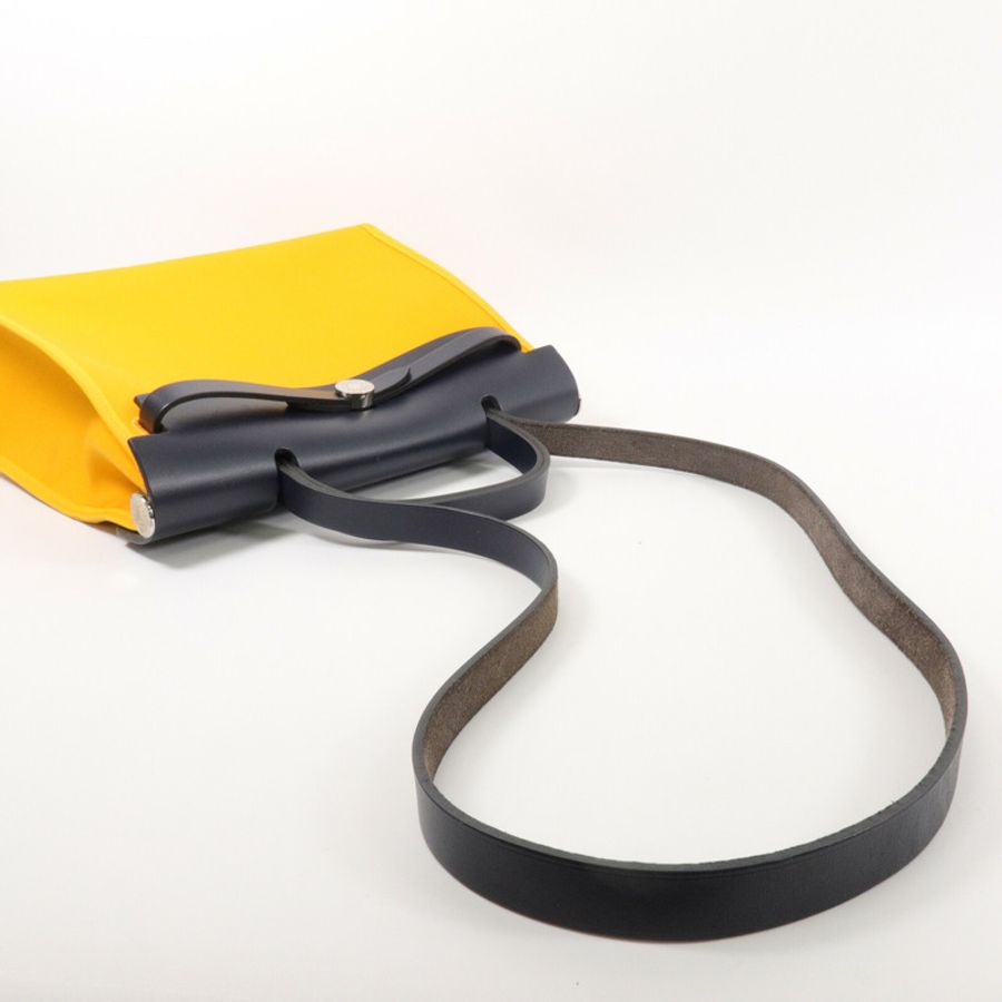 HERMES 帆布Herbag PM手挽肩背兩用袋Jaune D'Or-9