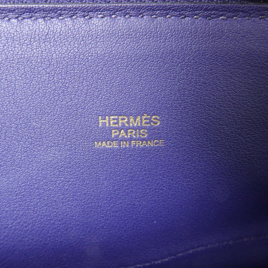 HERMES Swift皮革Bolide 27手挽肩背兩用袋Bleu Encre-6
