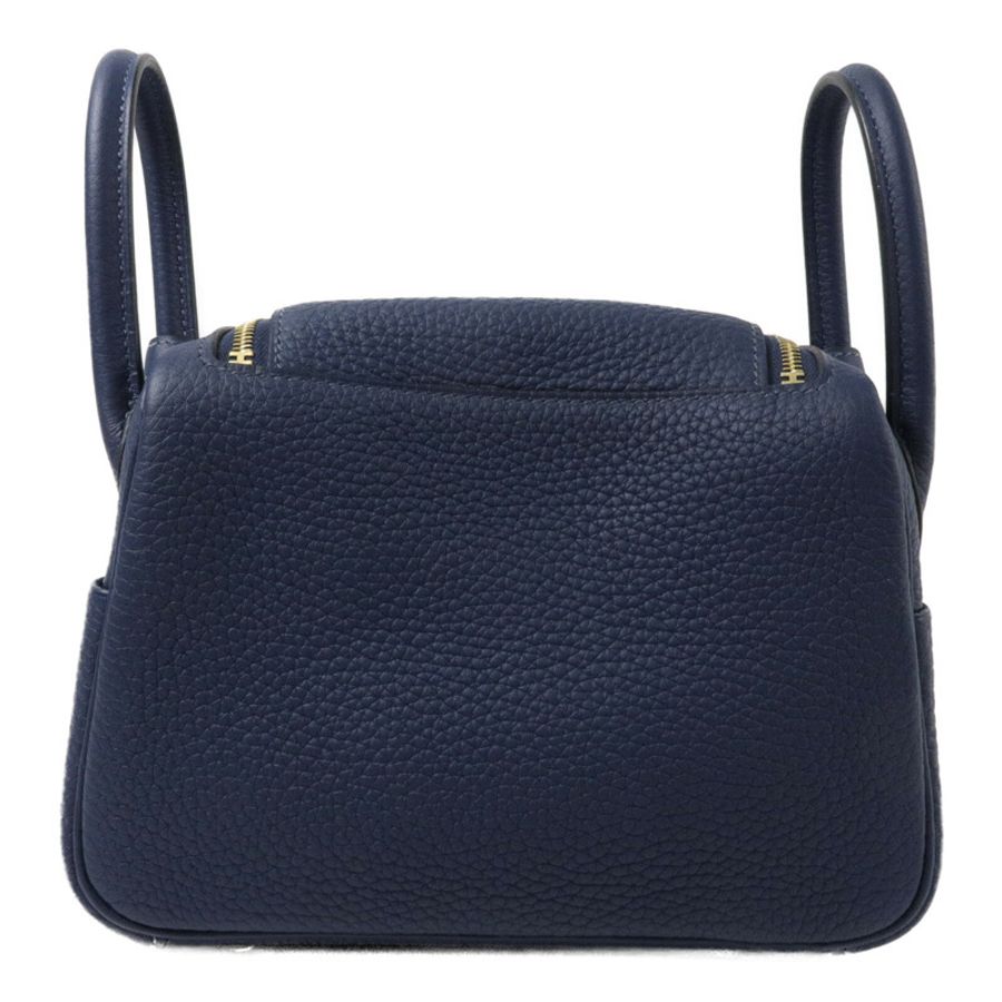 HERMES Clemence皮革Mini Lindy手挽肩背兩用袋Blue De Prusse-1