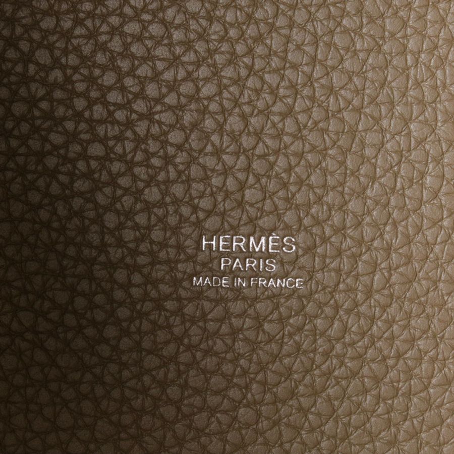 HERMES Clemence皮革Picotin MM手挽袋Etoupe-5