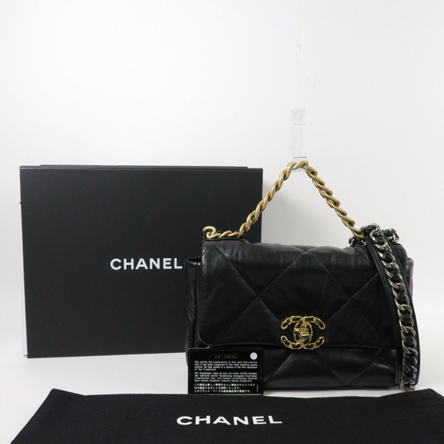CHANEL 羊皮皮革C19 Small手挽肩背兩用袋-10