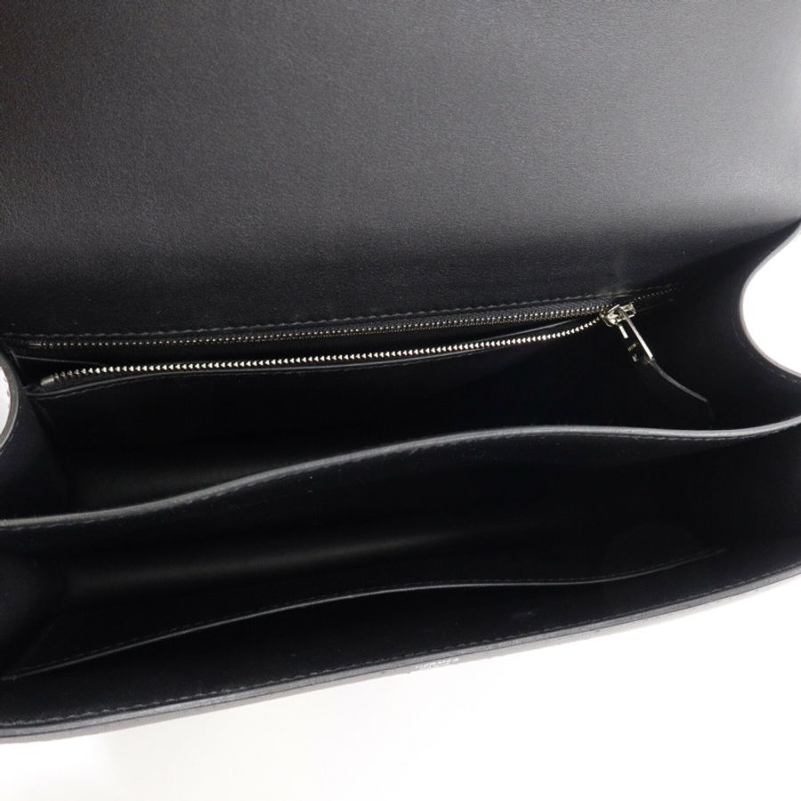 HERMES Velvet-Corduroy/Swif皮革Constance 24肩背袋Bleu Marine/Noir-4