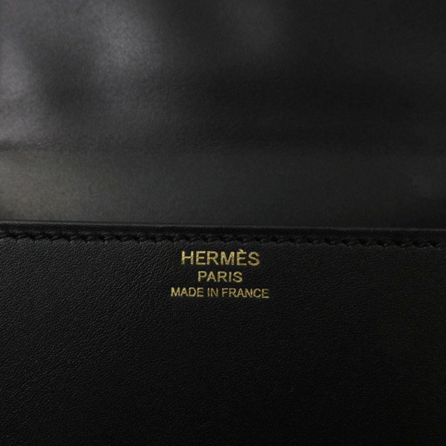 HERMES Tadelakt皮革Cinhetic Bag手挽肩背兩用袋Noir-5