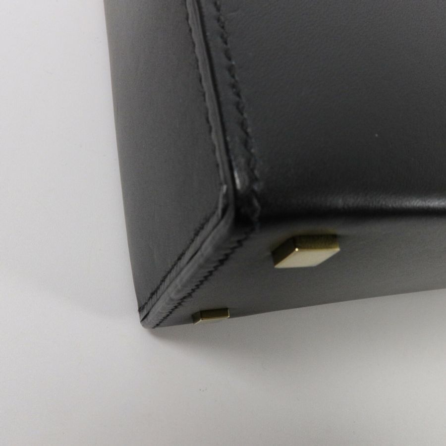 HERMES Tadelakt皮革Cinhetic Bag手挽肩背兩用袋Noir-11