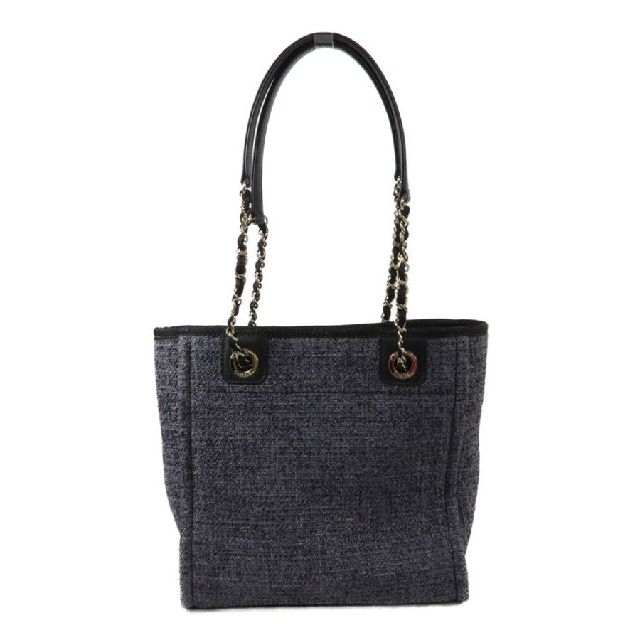 CHANEL 帆布Deauville PM鏈帶手挽袋-1