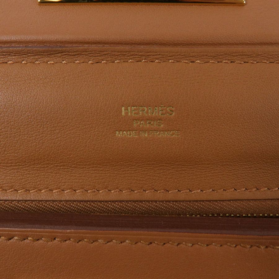 HERMES Swift皮革24/24 Mini手挽肩背兩用袋Gold-5