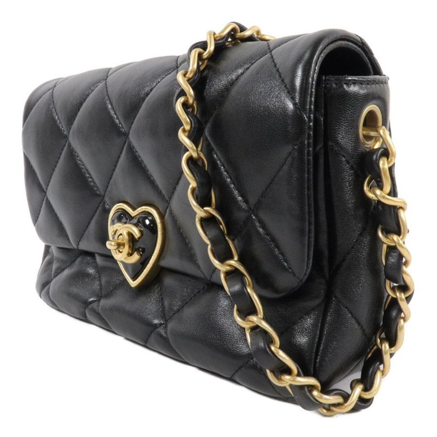 CHANEL 羊皮皮革Heart Flap Bag鏈帶肩背袋-2