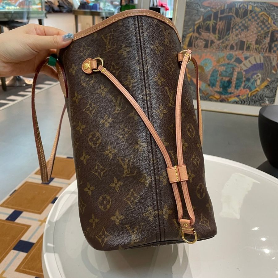 LV路易威登Neverfull老花中号米色内里托特包购物袋31×28×16-10