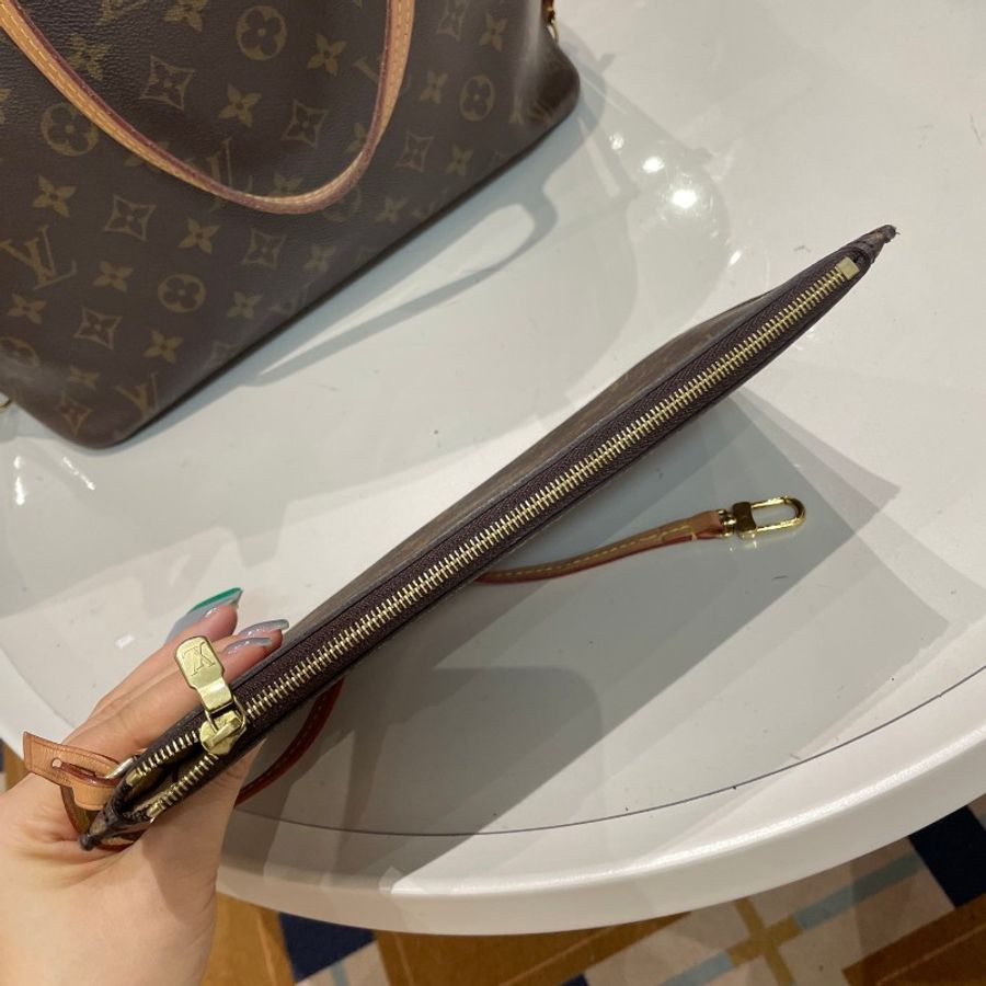 LV路易威登Neverfull老花中号米色内里托特包购物袋31×28×16-16