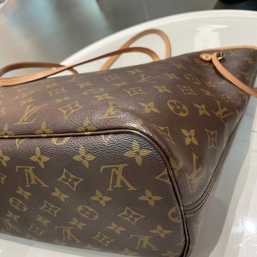 LV路易威登Neverfull老花中号米色内里托特包购物袋31×28×16-26