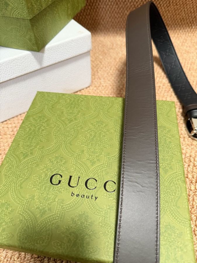 Gucci 古馳 男士皮帶 3.5cm長 105 (未使用)配盒-7