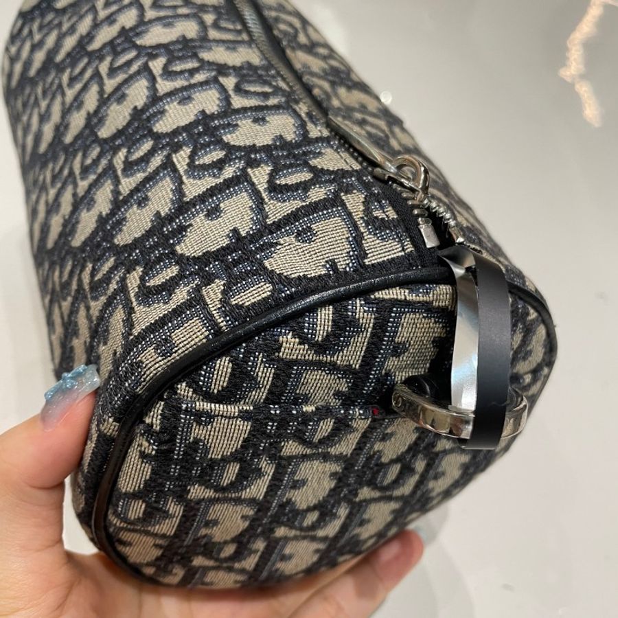 DIOR迪奥Roller老花圆筒信使包中号斜挎包12*21*12-13