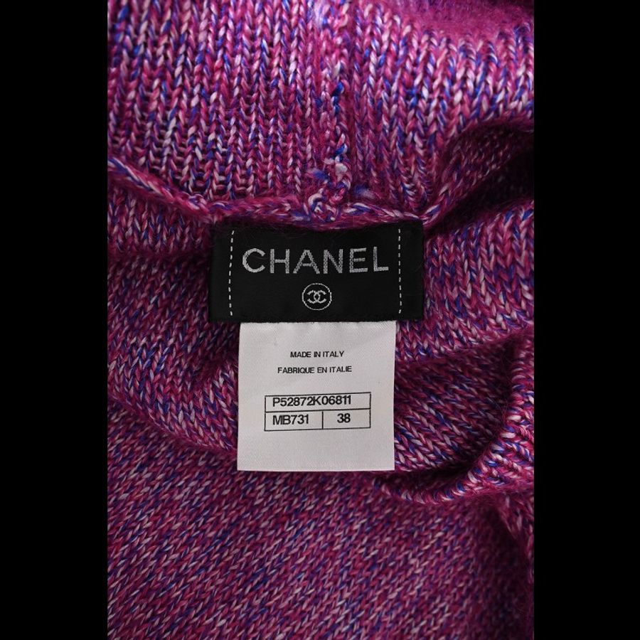 Chanel 15年秋冬餐厅系列小酒馆秀款紫色真丝高领七分袖连衣裙-1