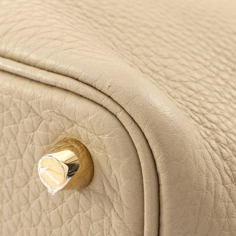 HERMES 愛馬仕 Picotin Lock 18 手提包 馬爾法米色 Taurillon牛皮 W刻 金扣 H056289CC-9