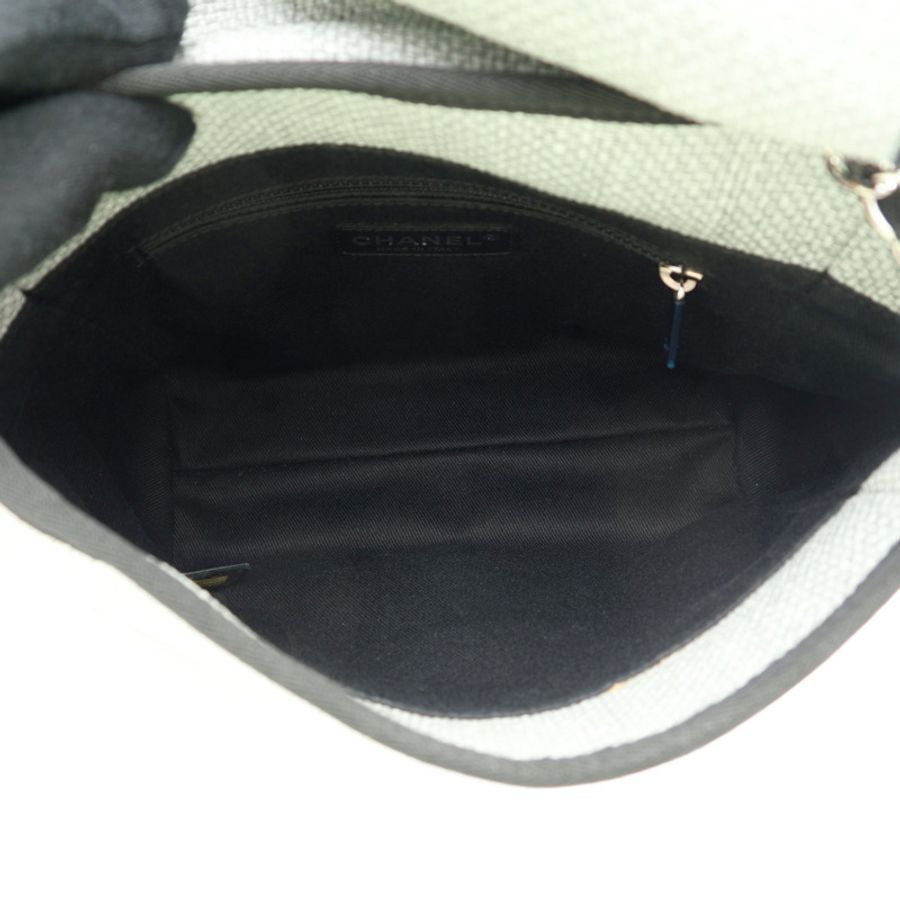CHANEL 香奈兒 Deauville 肩背包 灰色 帆布 銀釦 A93183 A93183-2