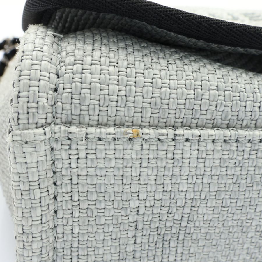 CHANEL 香奈兒 Deauville 肩背包 灰色 帆布 銀釦 A93183 A93183-9
