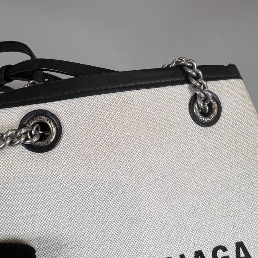 BALENCIAGA 761303 帆布鍊條手提斜背包-7