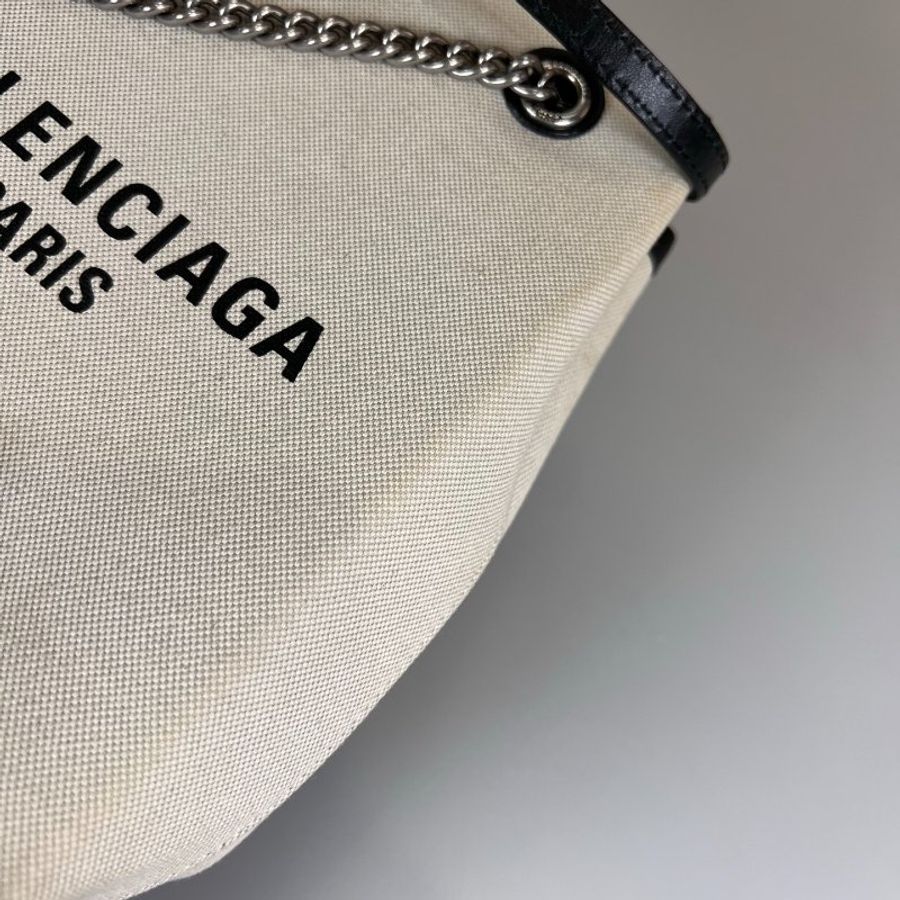 BALENCIAGA 761303 帆布鍊條手提斜背包-9