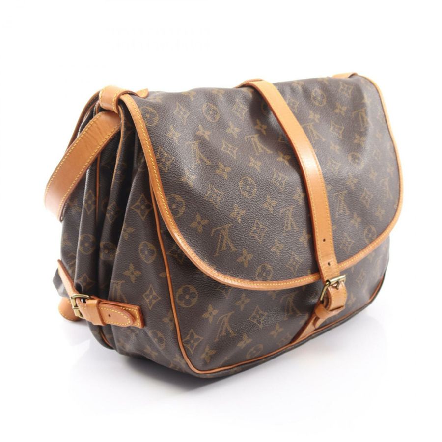 路易威登 Saumur 35 斜背包 M42254 Monogram 帆布棕色 二手-1