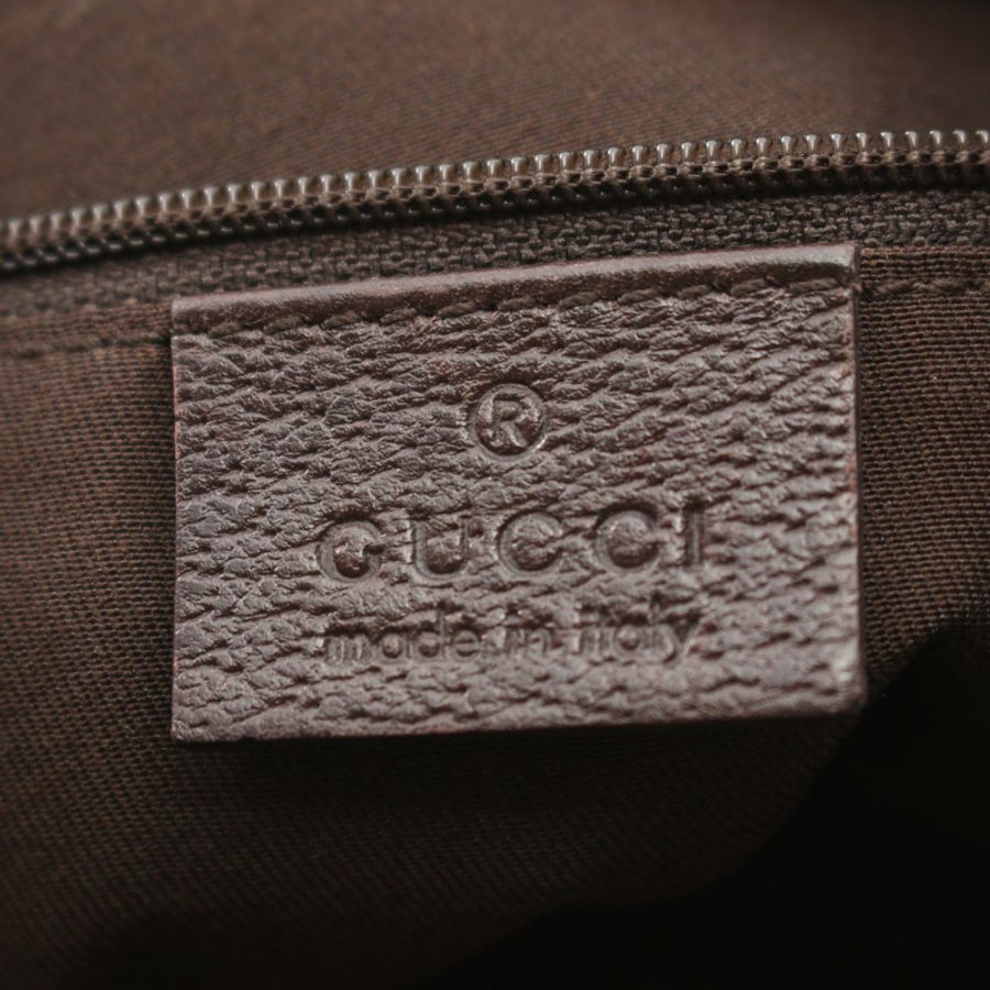 GUCCI Abbey GG帆布單肩包 131326 帆布皮革 米色棕色 二手 女士-3