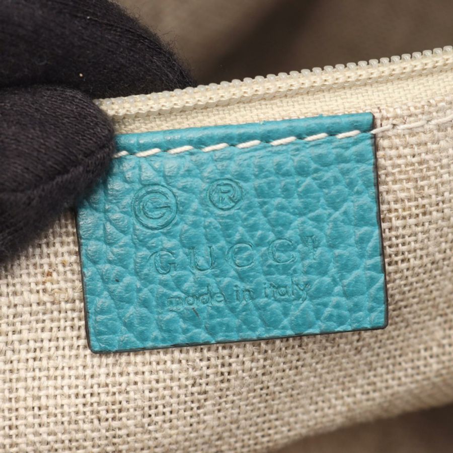 GUCCI 雙G互扣肩挎包 449659 藍色皮革 二手 女士-3