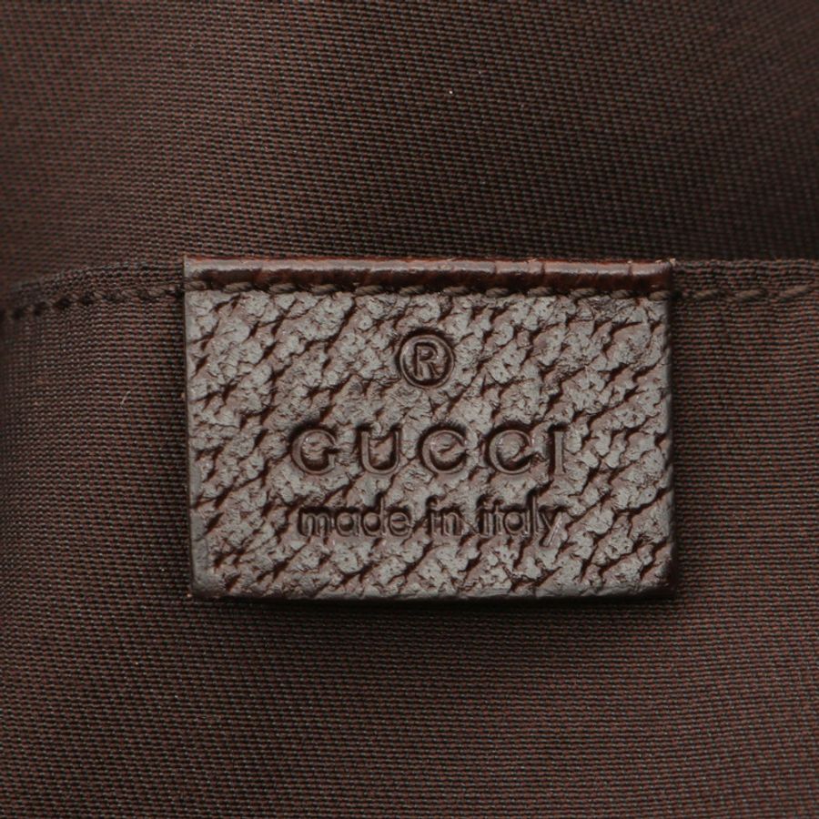 GUCCI GG帆布手提包 189669 皮革 米色 棕色 二手 女士-3