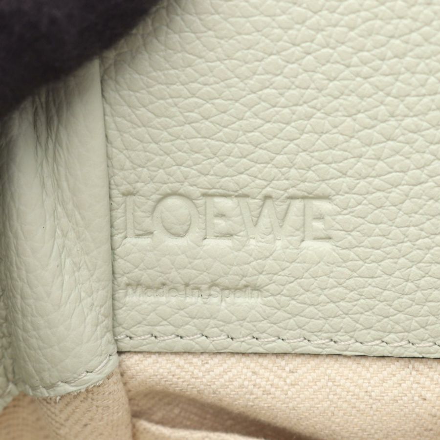 LOEWE Hammock抽繩迷你斜背單肩手提包,皮革材質,綠色,二手-3