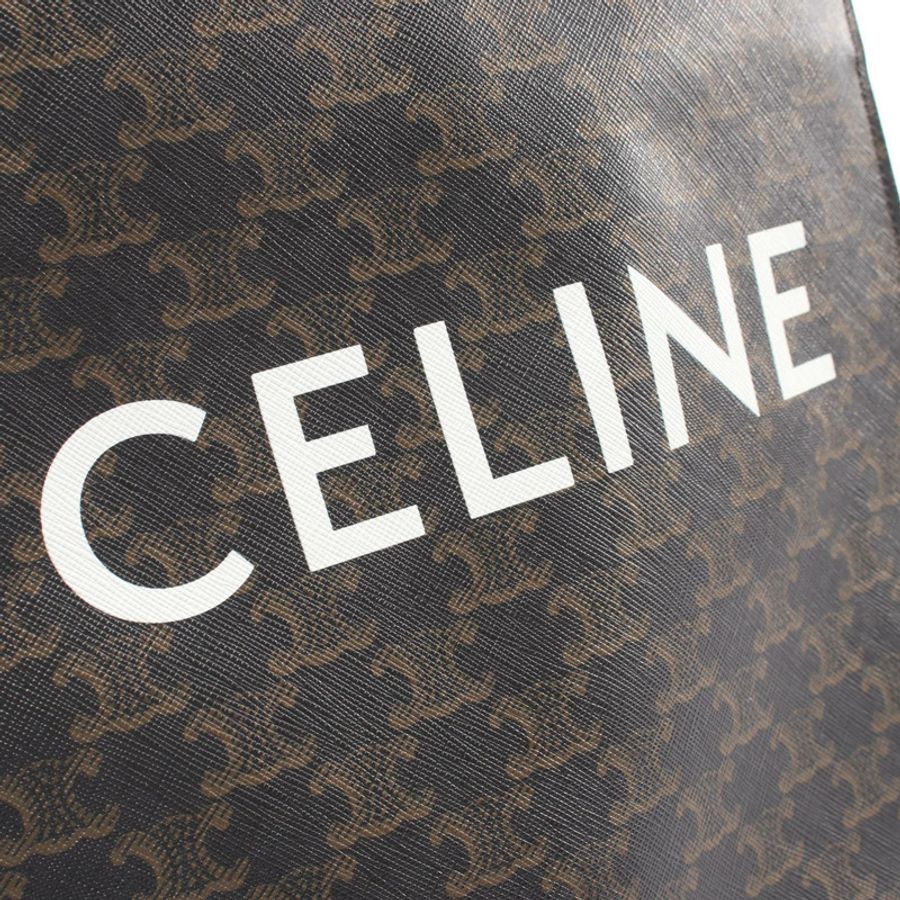 CELINE 小號筆電 Cabas Triomphe 2WAY 手袋 191542 帆布皮革 黑色-3